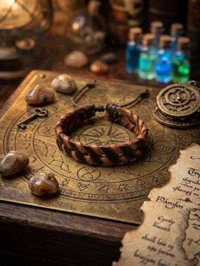 Hand Crafted Brown Braided Leather Bracelet